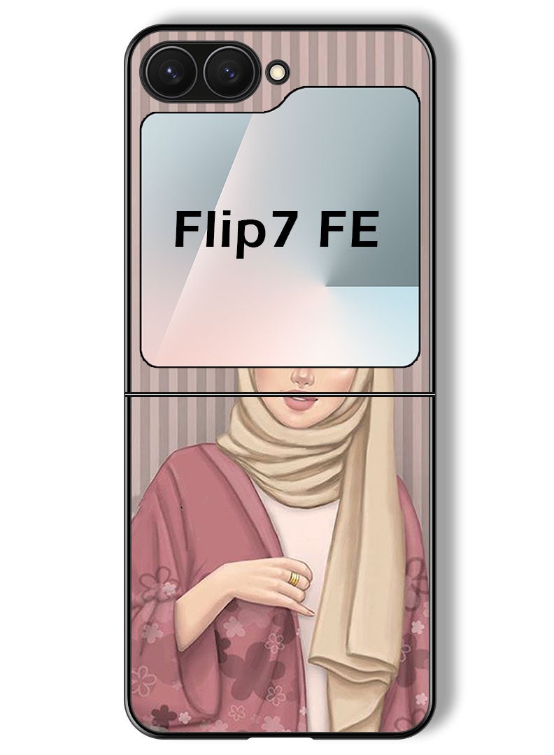 Theodor Case Compatible with Samsung Galaxy Z Flip 7 FE 6.7 Inch Protection Shockproof Bumper Cover Hijab Girl 1 - Image 1