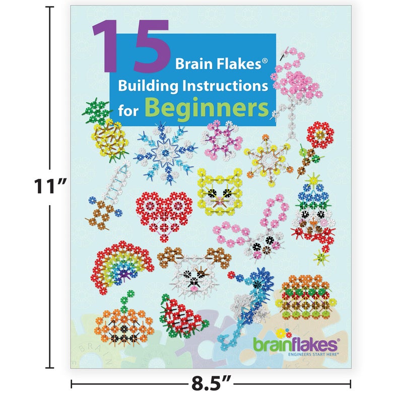 Brain Flakes Building Idea Booklet for Beginners | Large 8.5" x 11" Printed Activity Book with 84 Pages of Step-by-Step Instructions | Easy to Read, Inspires Creativity, Screen Free, for Ages 3+ - Image 3
