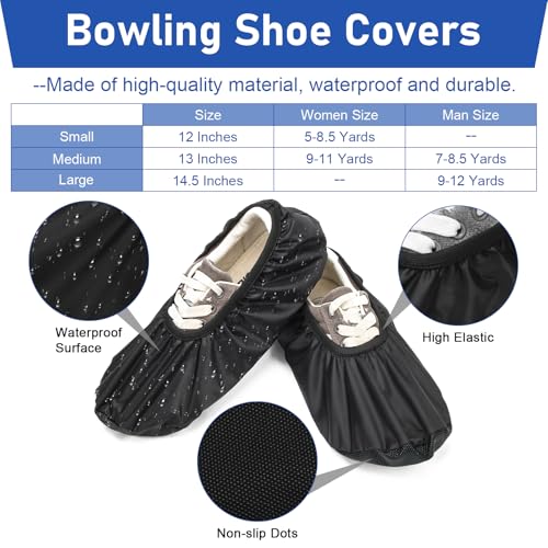 COITEK Bowling Shoe Covers, Shoe Protector Covers for Bowling Shoe Waterproof Reusable and Anti Slip (Large) - Image 3