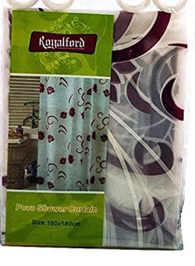 Royalford Peva Shower Curtain Water Repellent Odorless And Chlorine Free 12 Grommets For Easy Hanging Pvc Free Assorted Colours 180x180cm - Image 2