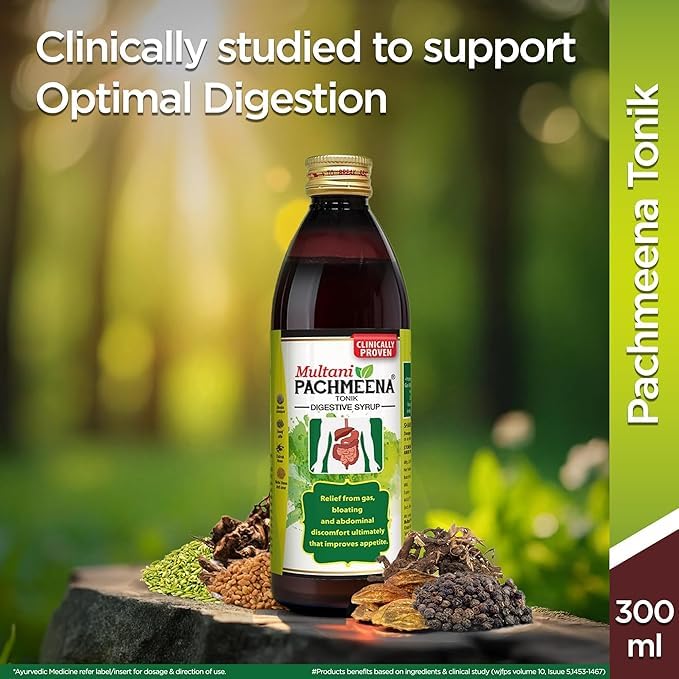 Multani Pachmeena Tonik Digestive Syrup |Ayurvedic Products For Better Digestion | Relief From Gas, Bloating, Abdominal Discomfort | Usefull In Improving Appetite | 300 Ml (Pack of 2) - Image 4