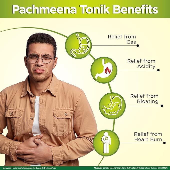 Multani Pachmeena Tonik Digestive Syrup |Ayurvedic Products For Better Digestion | Relief From Gas, Bloating, Abdominal Discomfort | Usefull In Improving Appetite | 300 Ml (Pack of 2) - Image 3