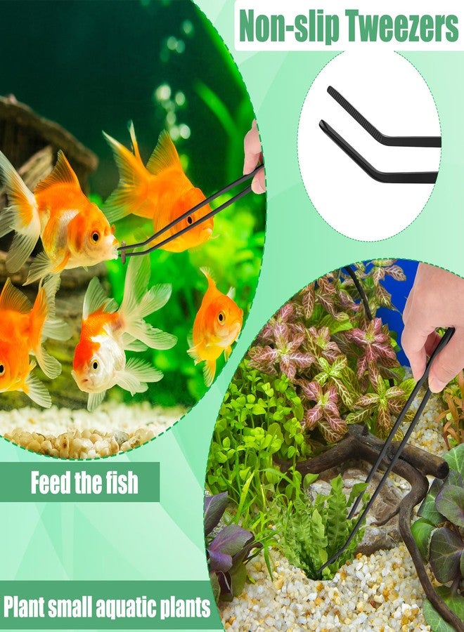 Liveek Aquarium Aquascape Tools Kit, 4 in 1 Anti-Rust Aquatic Plant Aquascaping Tool Stainless Steel Black Tweezers Scissors Spatula for Aquarium Tank Clean Fish Tank Aquascape Tools Sets (Black) - Image 5