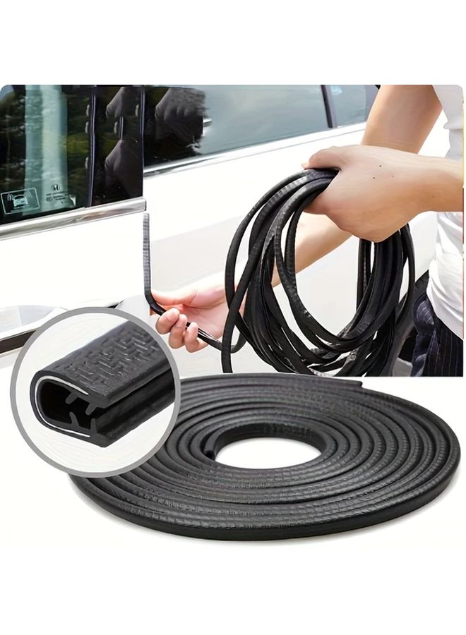 20ft Steel Strip Car Door Edge Trim 236 22 Inch Black Rubber Weather Seal With Side Bulbs For Cars Buses Boats Rvs And Hatchbacks Durable Protection Car Decor Accessories - Image 4
