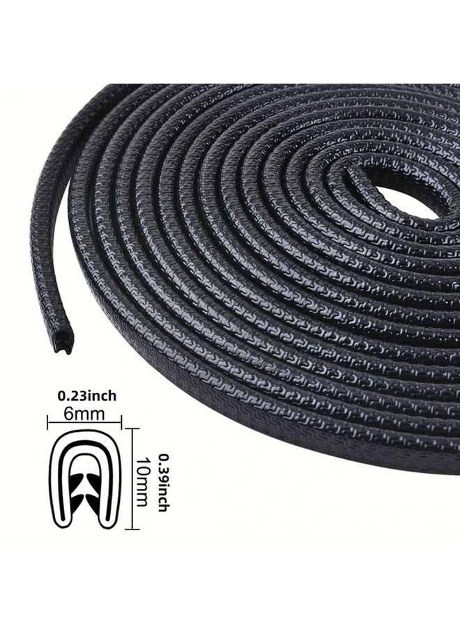 20ft Steel Strip Car Door Edge Trim 236 22 Inch Black Rubber Weather Seal With Side Bulbs For Cars Buses Boats Rvs And Hatchbacks Durable Protection Car Decor Accessories - Image 3