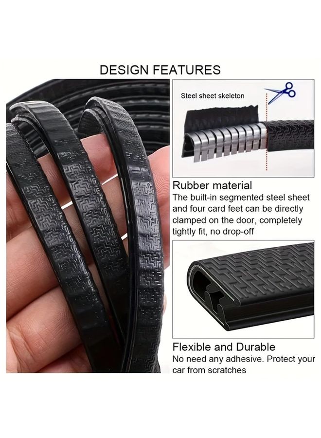 20ft Steel Strip Car Door Edge Trim 236 22 Inch Black Rubber Weather Seal With Side Bulbs For Cars Buses Boats Rvs And Hatchbacks Durable Protection Car Decor Accessories - Image 5
