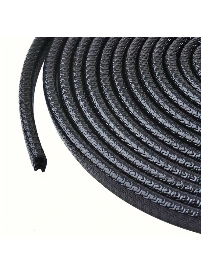 20ft Steel Strip Car Door Edge Trim 236 22 Inch Black Rubber Weather Seal With Side Bulbs For Cars Buses Boats Rvs And Hatchbacks Durable Protection Car Decor Accessories - Image 1