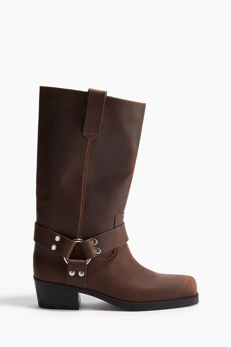 H&M Leather biker boots
