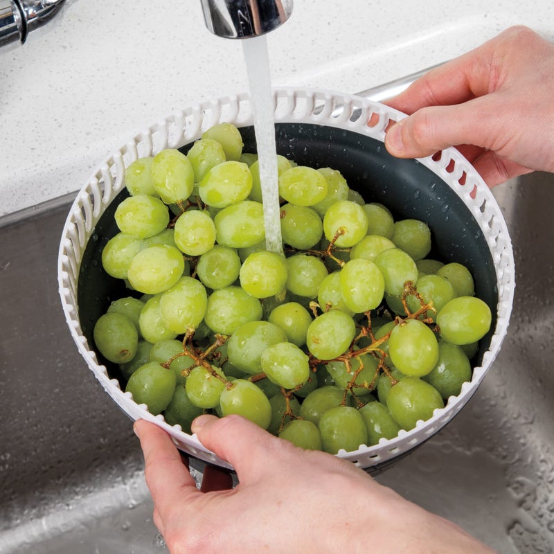 Progressive Prepworks by Progressive 3 Quart Space Saving Folding Collapsible Drainer, & Colander for Salad Preparation and Food Washing (Grey) - Image 4