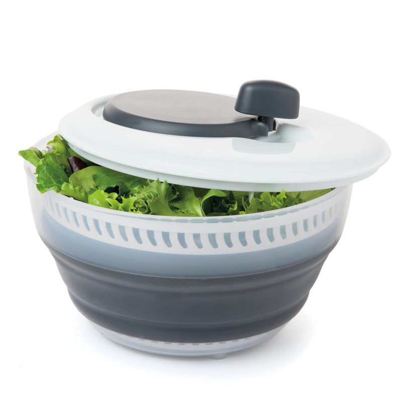 Progressive Prepworks by Progressive 3 Quart Space Saving Folding Collapsible Drainer, & Colander for Salad Preparation and Food Washing (Grey) - Image 1
