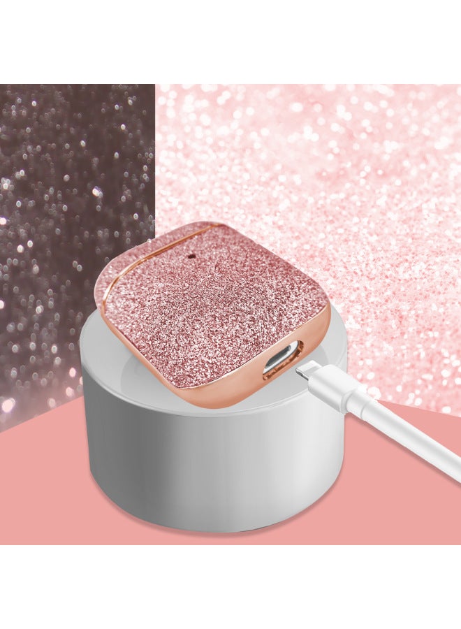 For Apple Headset Protective Case Airpodspro/2/3 Electroplated Bluetooth Headset Cover Stick Flash Powder Diamond Hard Shell-Color:Rose Gold-Applicable Model:airpods Pro 2 - Image 3