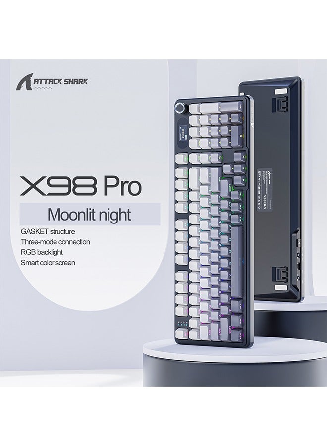 Attack Shark X98PRO Wireless Mechanical Keyboard,2.4GHz/USB-C/BT5.0 Gasket Hot Swappable Custom Keyboard,Side Printed PBT Keycaps Mechanical Gaming Keyboard for PC - Image 3
