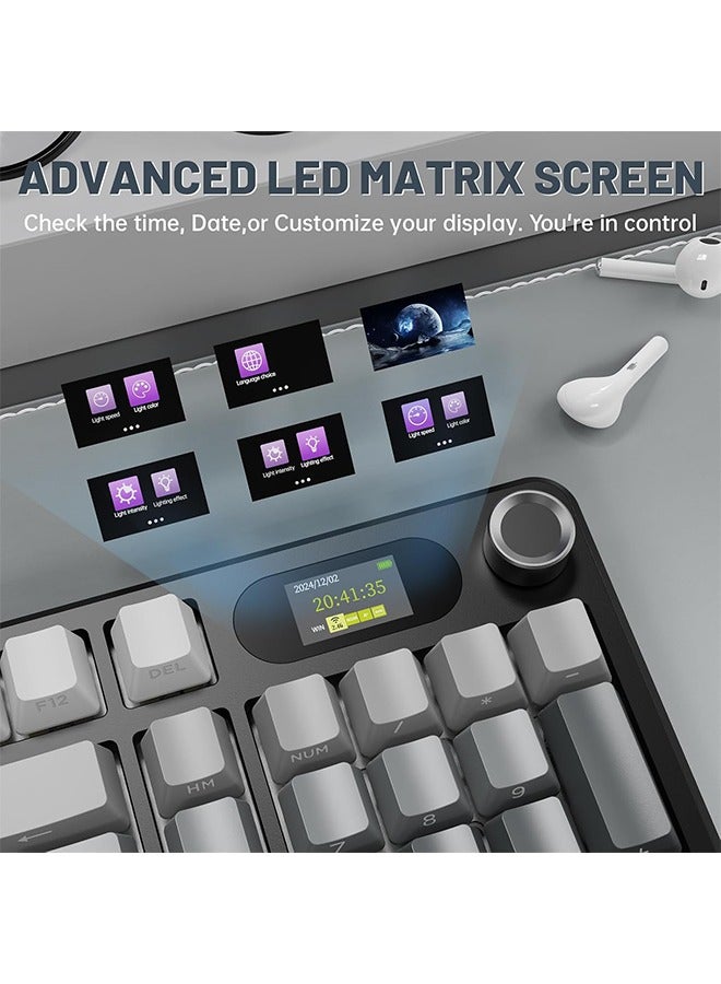 Attack Shark X98PRO Wireless Mechanical Keyboard,2.4GHz/USB-C/BT5.0 Gasket Hot Swappable Custom Keyboard,Side Printed PBT Keycaps Mechanical Gaming Keyboard for PC - Image 4