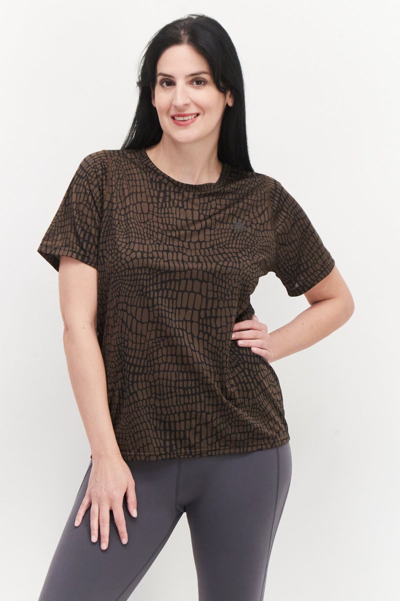 Adidas Women Sportswear Fit Training Top, Brown  - Image 1