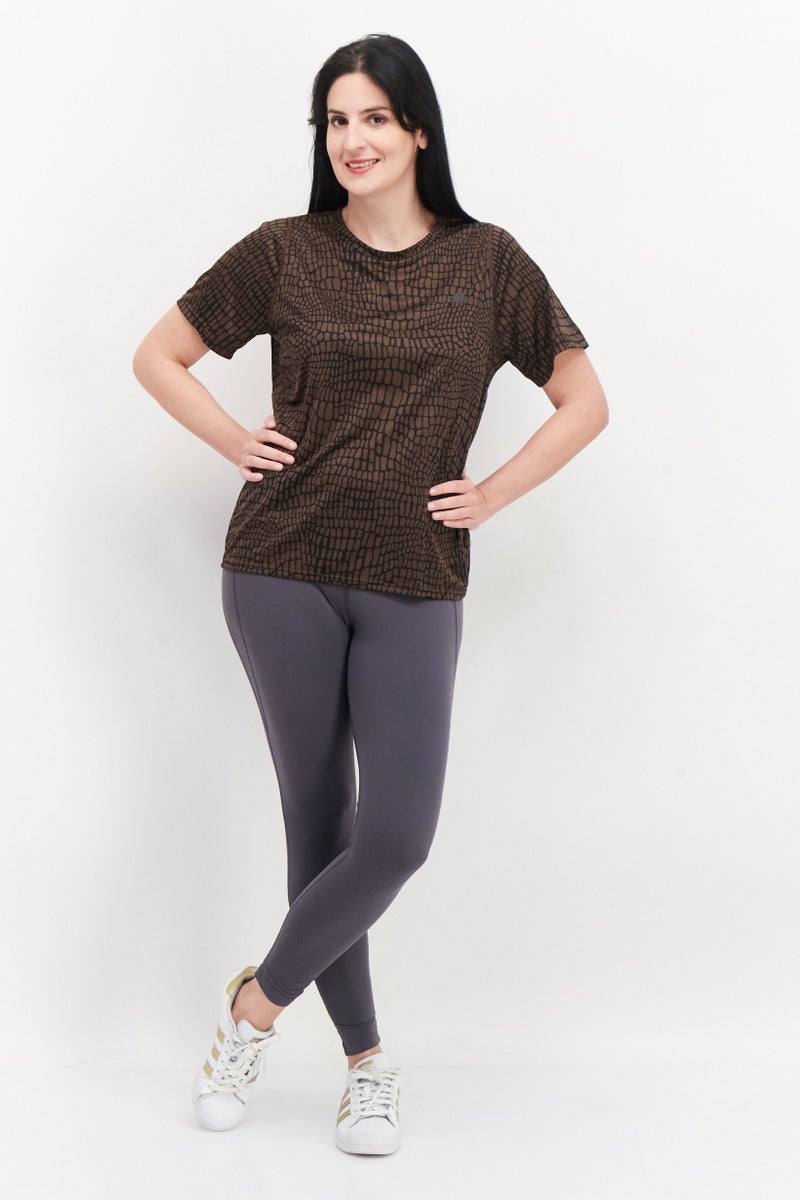Adidas Women Sportswear Fit Training Top, Brown  - Image 4