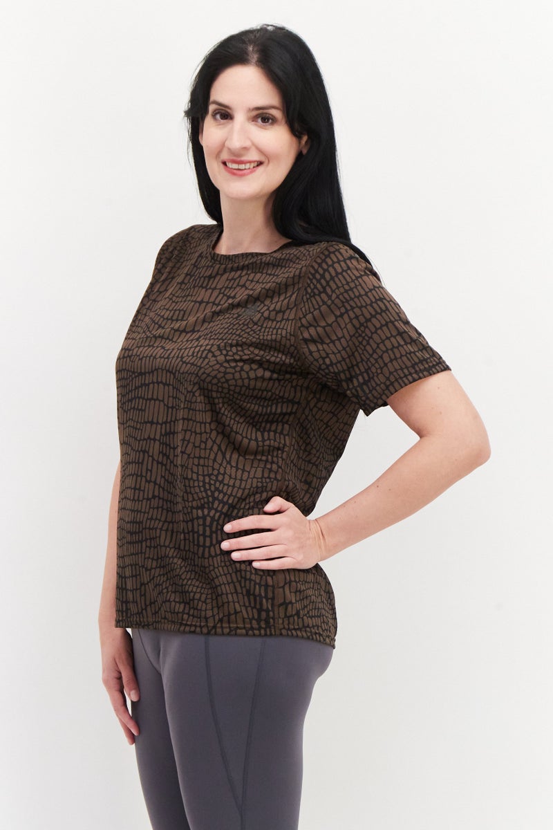 Adidas Women Sportswear Fit Training Top, Brown  - Image 3