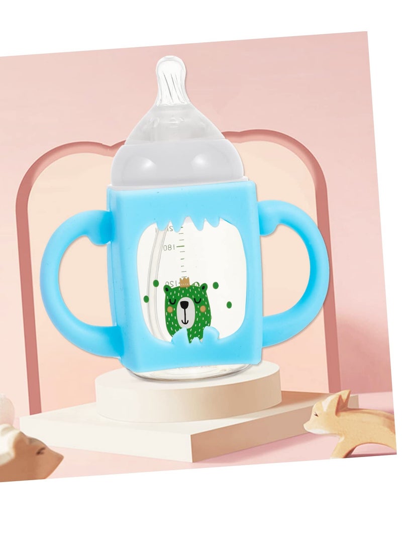 KASTWAVE Pack Of 4 Silicone Wide-Neck Baby Bottle Handle, Outer Diameter Over 6 CM, Pink, Blue - Image 4