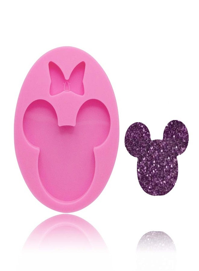 Seedomes Cute Mouse Head Bow Silicone Mold for DIY Chocolate Candy Pudding Gum Paste Cupcake Cake Topper Decoration Desserts Jelly Shots Handmade Ice Cream Ice Cube Crystal Soap Mould Fondant Mold - Image 1