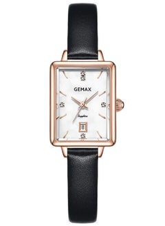 GEMAX 8265P-CR-B1-DW, Quartz Watches for women,Leather Strap  - Image 1