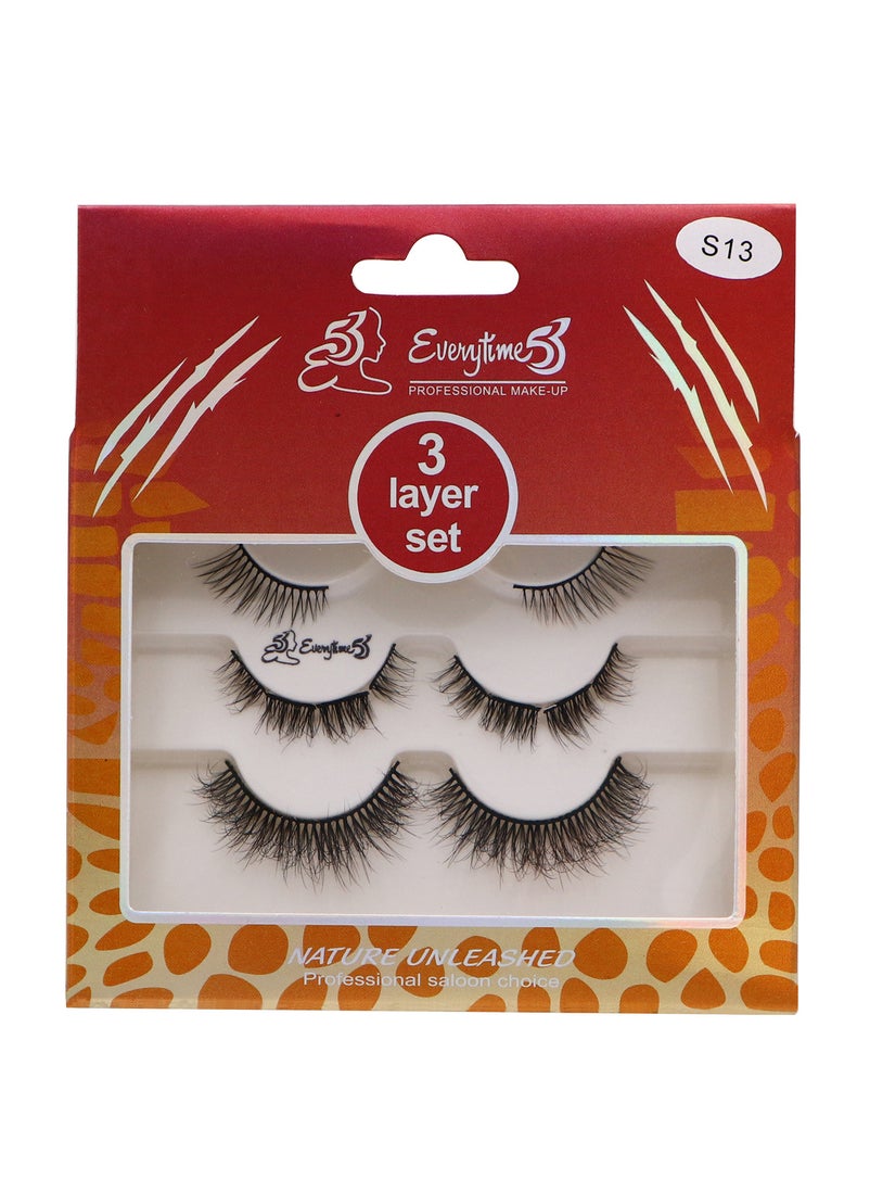 Everytime53 Everytime53 Women's 3 Layer Set Eye Lashes - S13  - Image 1
