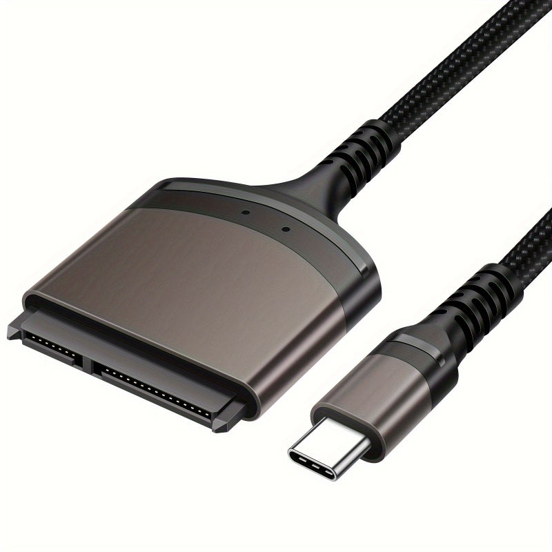 كابل محول SATA إلى USB A وUSB C، قارئ الأقراص الصلبة، محول USB 3.0 إلى SATA III مقاس 2.5 بوصة، غلاف من الألومنيوم وPVC، سلك نايلون، محول خارجي لنقل البيانات من SSD وHDD. - Image 1