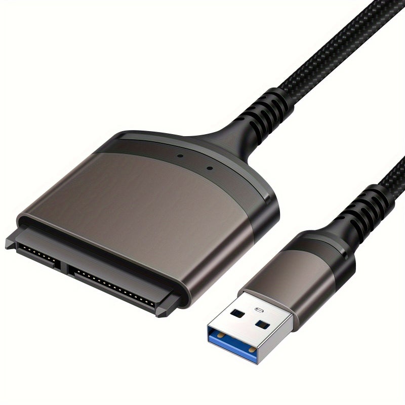 كابل محول SATA إلى USB A وUSB C، قارئ الأقراص الصلبة، محول USB 3.0 إلى SATA III مقاس 2.5 بوصة، غلاف من الألومنيوم وPVC، سلك نايلون، محول خارجي لنقل البيانات من SSD وHDD. - Image 3