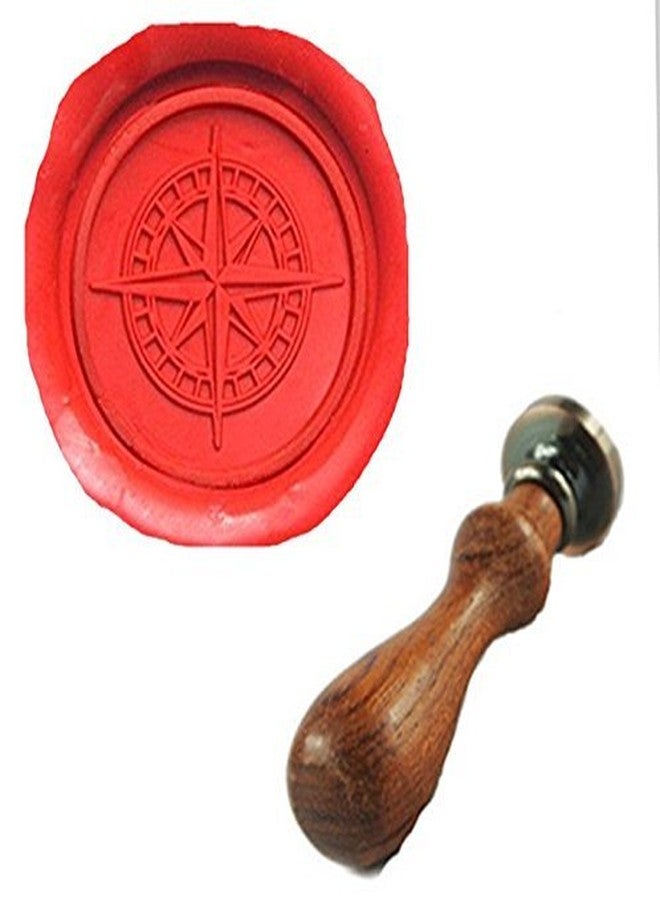 MDLG Compass Star Orientation Wax Seal Stamp - Round, Copper & Rosewood, 2.5cm x 2.5cm - Perfect for Invitations, Gift Wrapping & More
