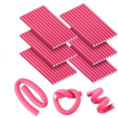 SWEETPEA�.Fx Flexible Curling Rods Flexi Rods Hair Curlers Set,Twist Foam Hair Rollers No Heat Hair Curlers Rollers,Steel Pintail, Rat Tail Comb for Short and Long Hair (0.3 X 7 INCH(EXTRA SMALL) 10PCS) - Image 1