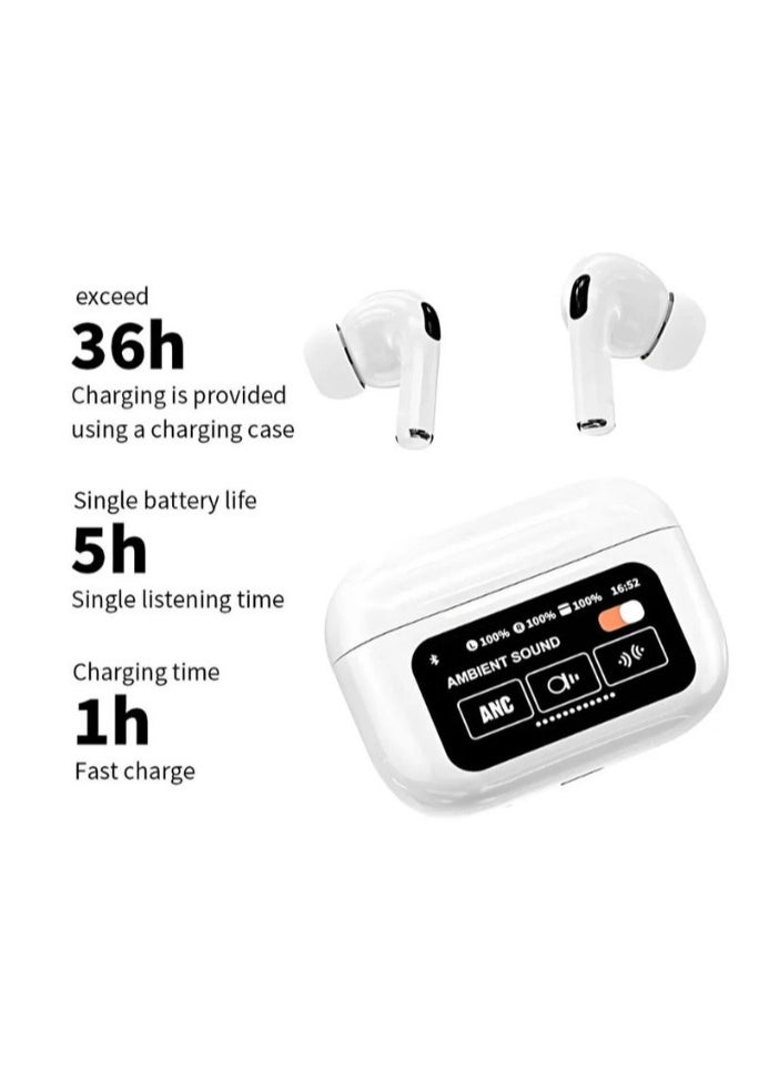 TecV - TWS Truly Wireless Earbuds with built-in LCD Touchscreen ANC, ENC, Music & Camera Control - Image 1