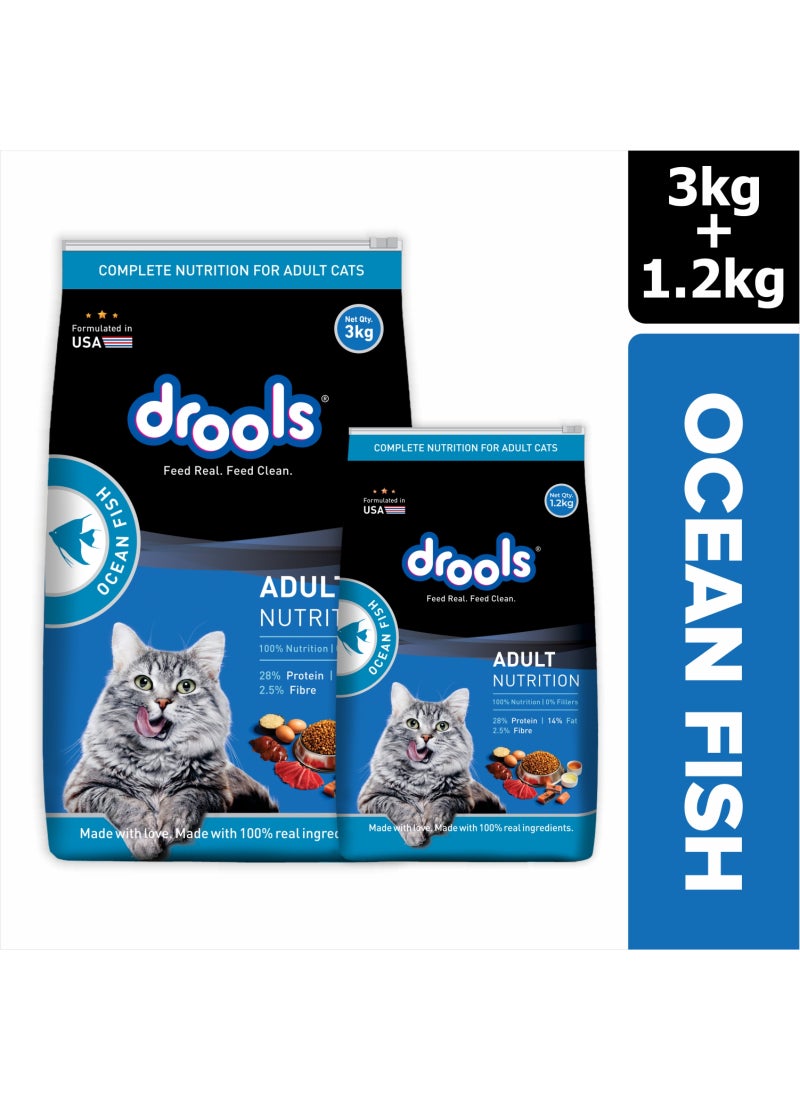 Drools Adult Dry Cat Food, Ocean Fish - Image 1