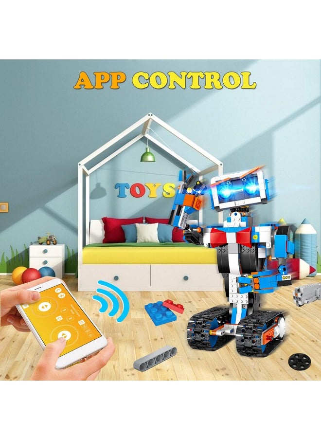Robot Building Toys For Boys, Stem Projects For Kids Ages 8-12, Remote & App Controlled Engineering Learning Educational Coding Diy Building Kit Rechargeable Robot Toy Gifts For Girls (635 Pieces)