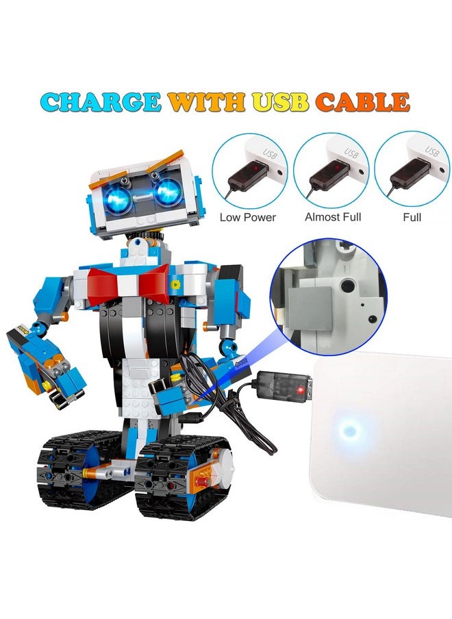Robot Building Toys For Boys, Stem Projects For Kids Ages 8-12, Remote & App Controlled Engineering Learning Educational Coding Diy Building Kit Rechargeable Robot Toy Gifts For Girls (635 Pieces)