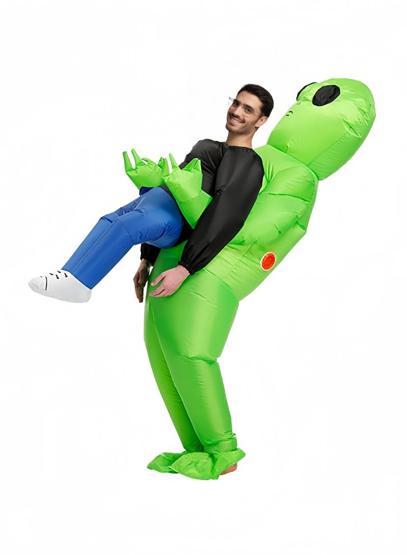 GGEROU Inflatable Alien Rider Costume Halloween Costume for Adults Inflatable Costumes Cosplay Party Dress Up, Green - Image 1
