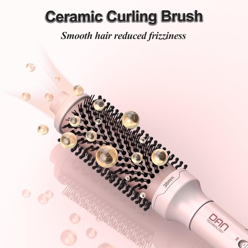 DAN Technology Thermal Brush,1.5 inch Heated Round Brushes,Non-Blowing Heated Brush,Dual Voltage CurlingBrush,Dual PTC Fast Style HeatedBrush,Ceramic Thermal RoundBrush Makes Hair Shinier & Smoother,Pink - Image 4