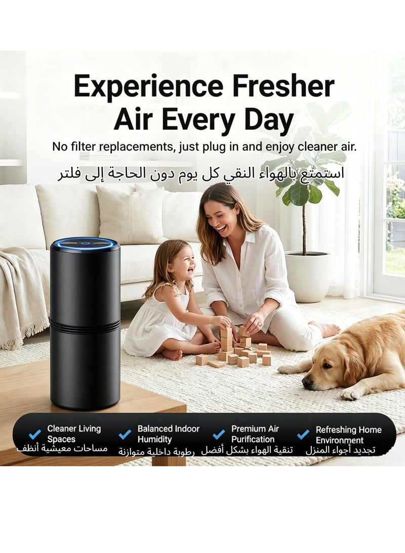 NIUB Portable Car Air Purifier, Small Ionic Air Purifiers for Bedroom, 99% Sterilization Rate, Remove Dust/Smoke/ Odors/Dander/Pollen, Mini Air Cleaner For Car, Bedroom, Office & Hotel - Image 4