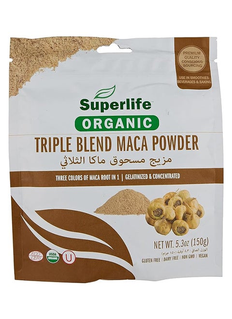 Organic Triple Blend Maca Powder Three Colors Of Maca Root In 1 Ideal For Smoothies 150G