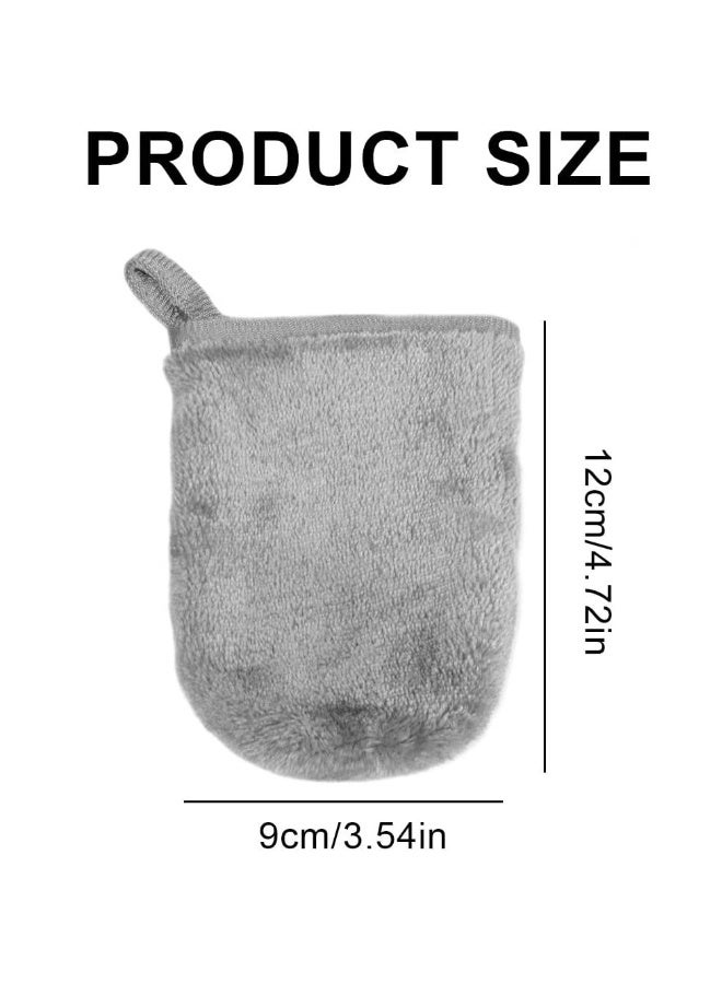 Soft Facial Mitts, Reusable Makeup Remover Glove, Soft Microfiber Face Deep Cleaning Pads, Flannel Body Wash Mitts, Bath Spa Cloth, Hypoallergenic Microfibre Face Cloth 2PCS Brand: Excefore  - Image 2