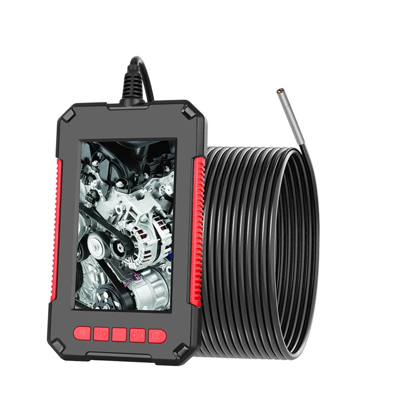 Endoscope Inspection Camera: 10m Rigid Cable, Red, 4.3 Inch LCD Screen, 6 Adjustable LED Lights, IP67 Waterproof - 1920*1080P HD Lens, 40mm To 5000mm Focal Range for Automobile, Pipeline, Air Conditio - Image 2
