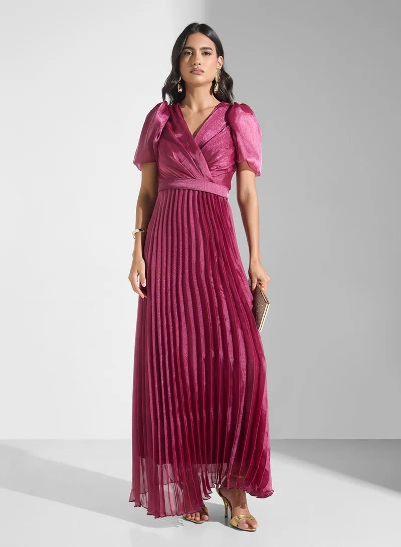 Khizana Pleated Evening Dress