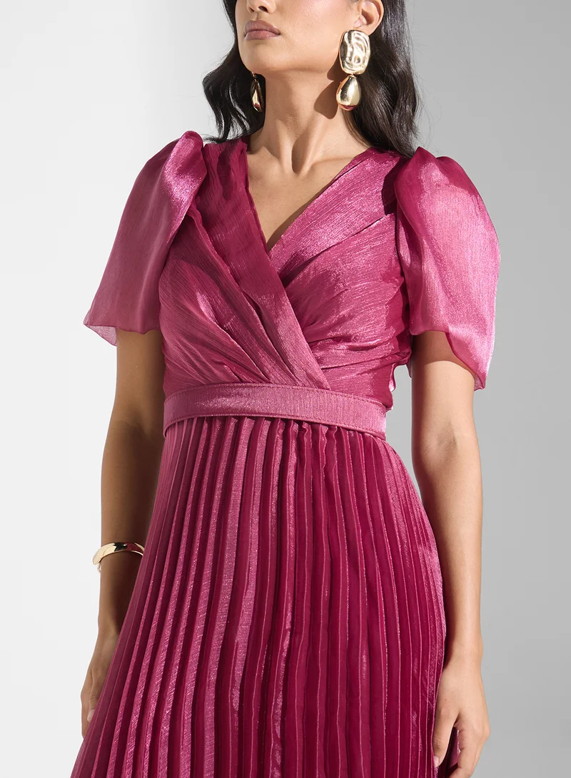 Khizana Pleated Evening Dress