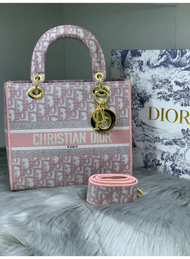 Dior Addict Dior Lady Mini Bag  Pink Oblique Jacquard
