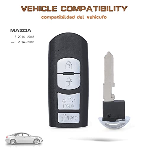 Keyecu OEM Board Smart Remote Key Fob for Mazda 3 6 MX-5 Miata 2016 2017 2018 WAZSKE13D01 - Image 2