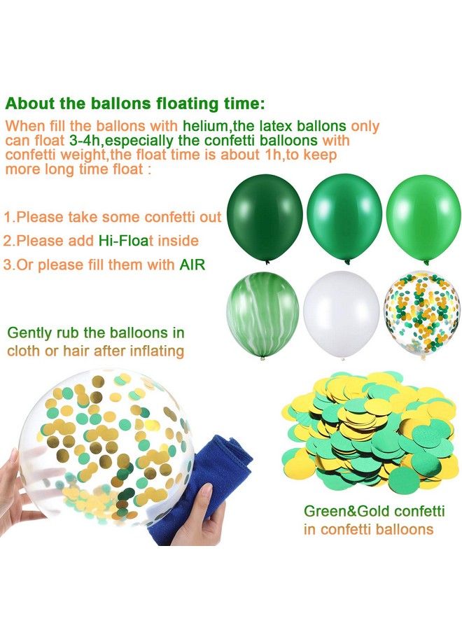 Hsei 60 Pieces Green White Agate Latex Balloons 12 Inch Confetti Balloons Colorful Balloons For Jungle Baby Shower Wedding Office Birthday Party Supplies - Image 4
