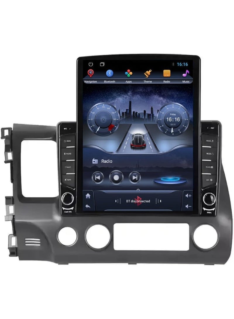 SHEZA STAR Android 9.7 Inch Tesla style Vertical Screen for Honda Civic 2006-2011 2GB RAM 32GB ROM Mirror Link Wi-Fi BT, Radio GPS Navigation, IPS Touch Screen with AHD Camera Included - Image 1