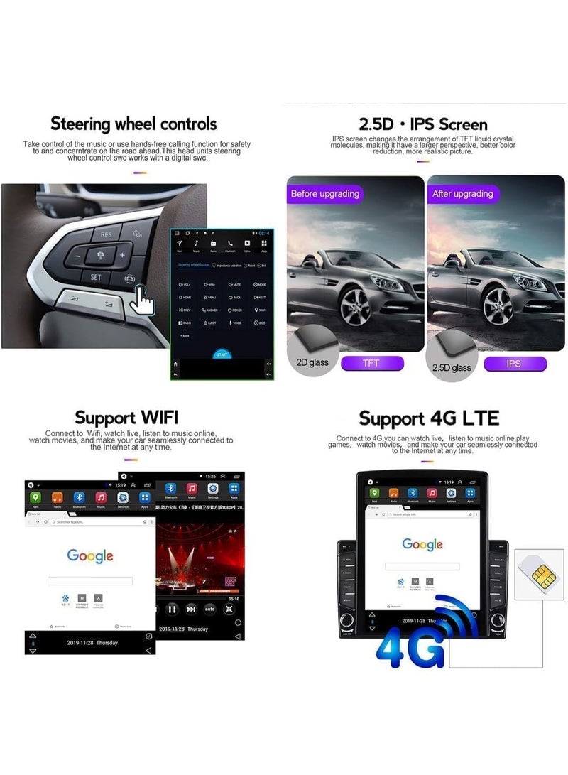 SHEZA STAR Android 9.7 Inch Tesla style Vertical Screen for Honda Civic 2006-2011 2GB RAM 32GB ROM Mirror Link Wi-Fi BT, Radio GPS Navigation, IPS Touch Screen with AHD Camera Included - Image 5