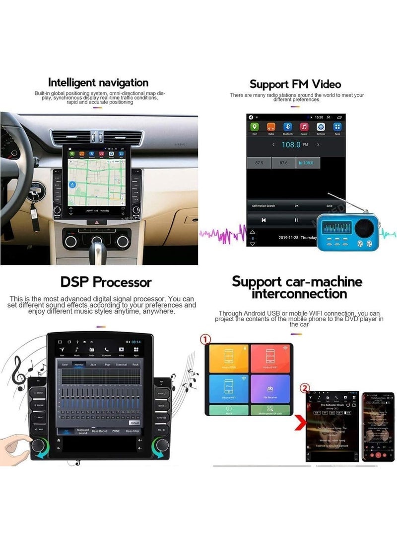 SHEZA STAR Android 9.7 Inch Tesla style Vertical Screen for Honda Civic 2006-2011 2GB RAM 32GB ROM Mirror Link Wi-Fi BT, Radio GPS Navigation, IPS Touch Screen with AHD Camera Included - Image 4