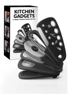 Kitchen Gadgets Set 6 Pieces, Space Saving Cooking Tools Kitchen Accessories-Garlic/Ginger Grinder, Cheese Grater, Vegetable/Fruit Peeler, Pizza Cutter, Herb Stripper, Bottle Opener, Gadgets Gift Set