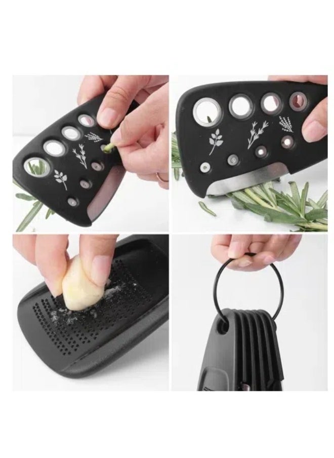 Generic - Kitchen Gadgets Set 6 Pieces, Space Saving Cooking Tools Kitchen Accessories-Garlic/Ginger Grinder, Cheese Grater, Vegetable/Fruit Peeler, Pizza Cutter, Herb Stripper, Bottle Opener, Gadgets Gift Set - Image 1