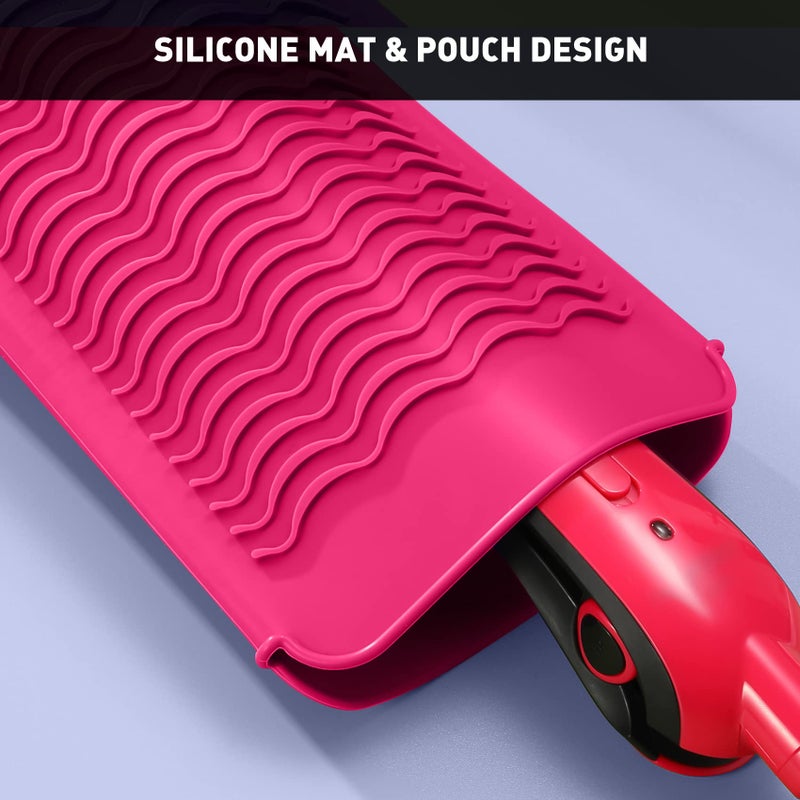 ZAXOP Resistant Silicone Mat Pouch for Flat Iron, Curling Iron,Hot Hair Tools (Hotpink) - Image 3