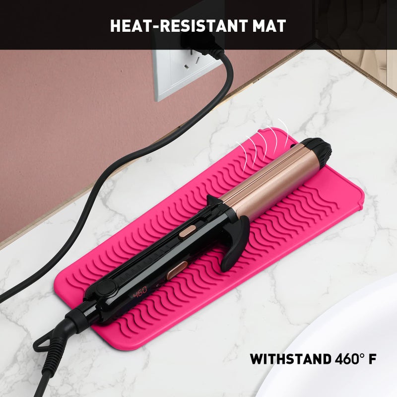 ZAXOP Resistant Silicone Mat Pouch for Flat Iron, Curling Iron,Hot Hair Tools (Hotpink) - Image 4